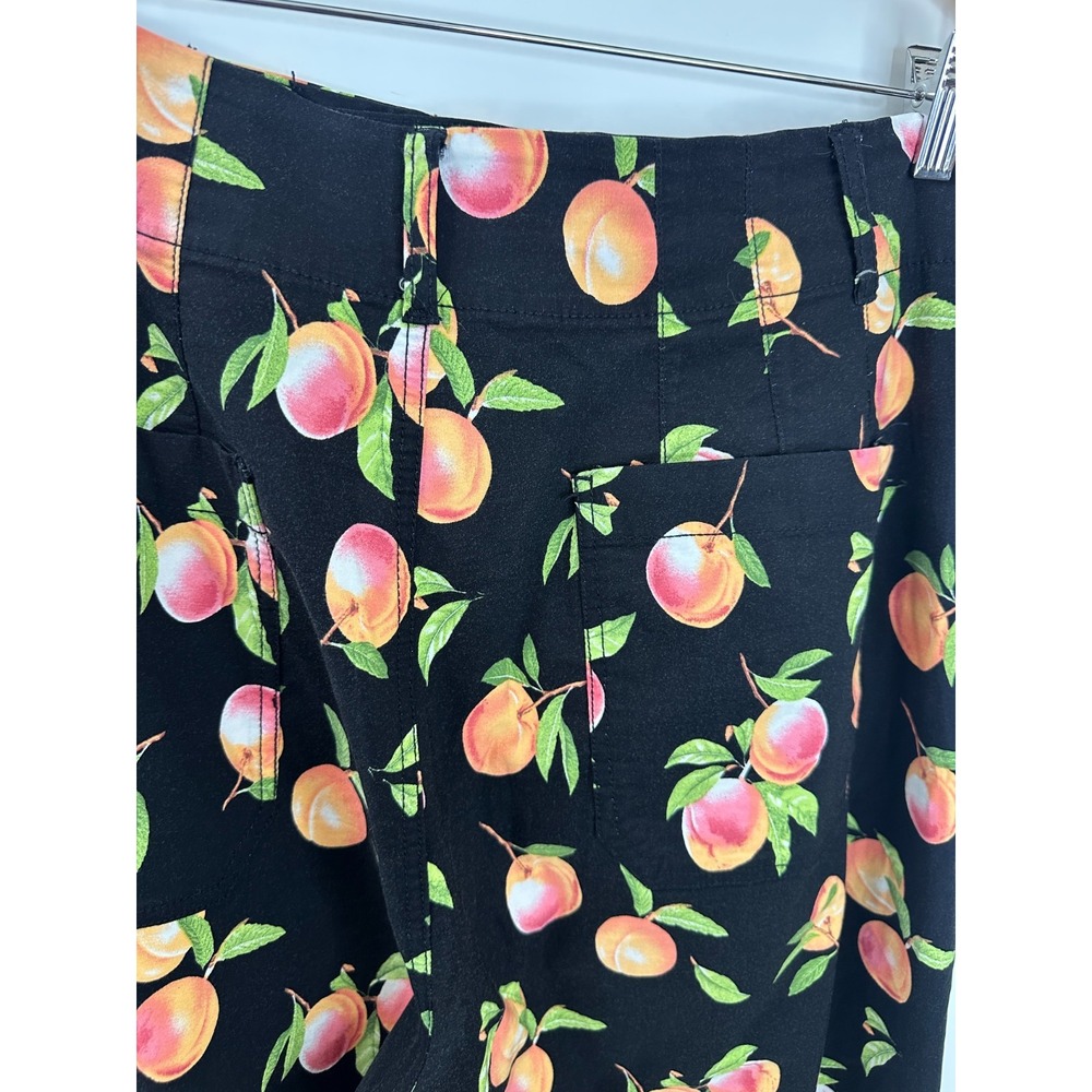 Maeve x Anthropologie Colette Crop Ankle Wide-Leg Pants Black Peach Print 33 - Picture 9 of 15